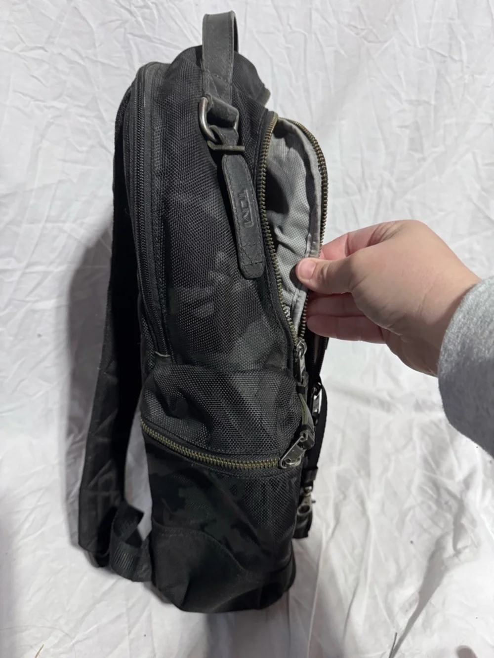 Tumi black camo laptop carry on backpack